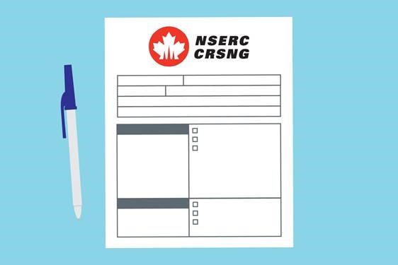 Image of an NSERC application form